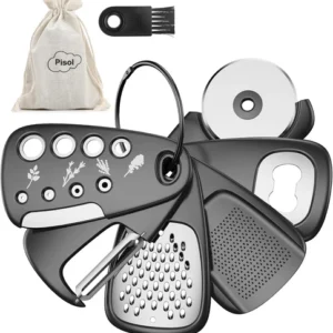 Küche Unikat Gadgets Set 6-teilig, platzsparend, Käsereibe, Flaschenöffner,-
